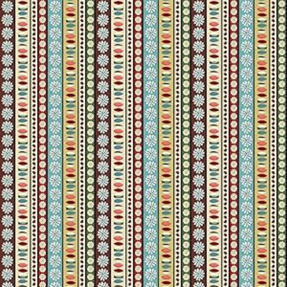 1yd (up to 12 yds UNCUT available) Michael Miller Fabric Coffee Stripe, Multi
